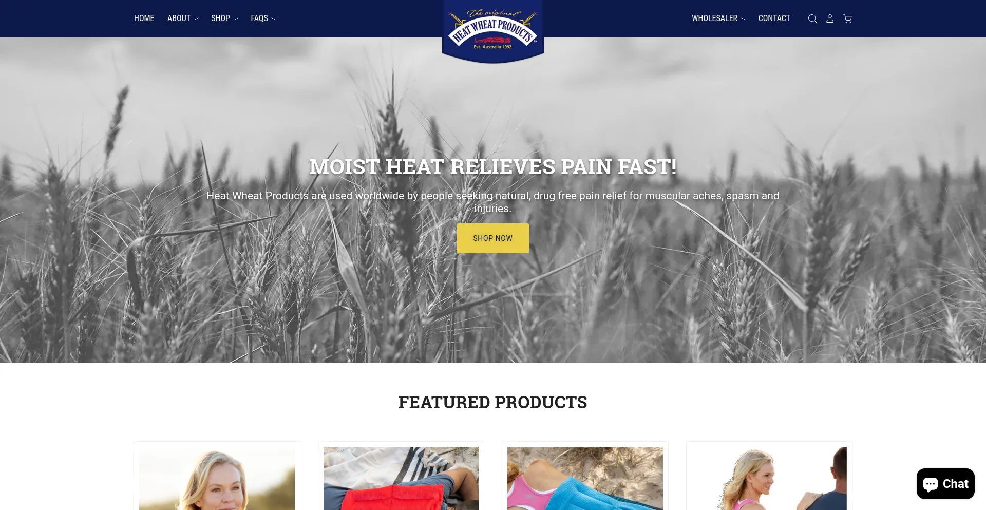 Website screenshot of Heatwheat.com.au