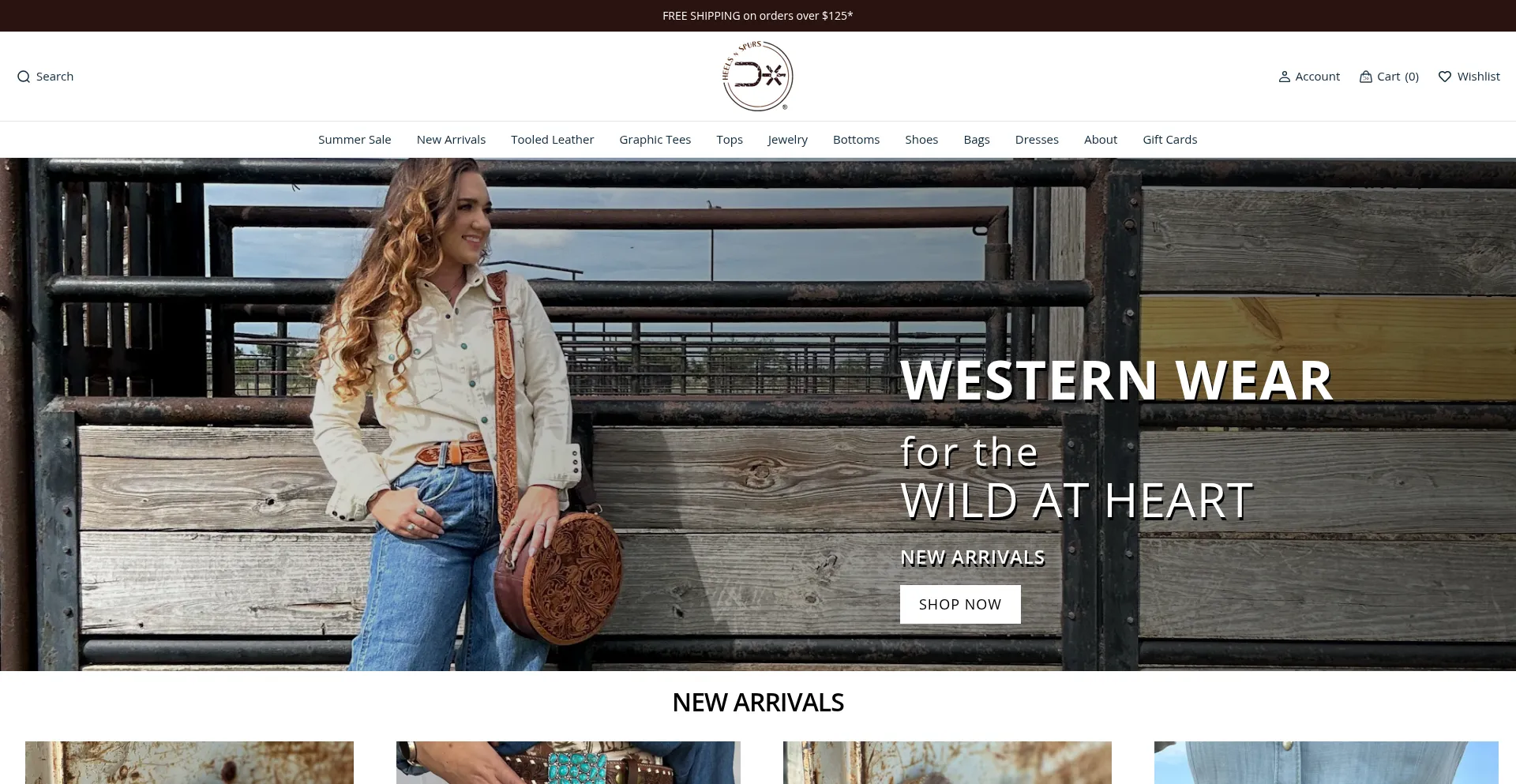 Website screenshot of Heelsnspurs.com