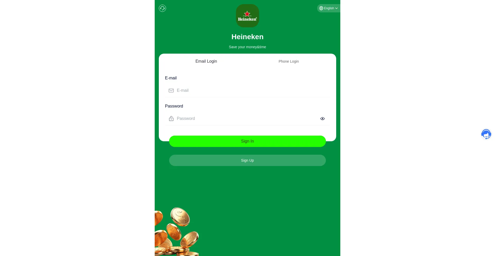 Website screenshot of Heinekeshop.vip