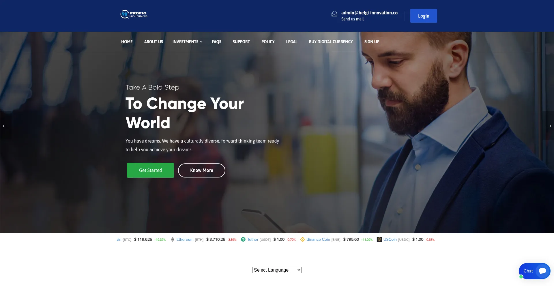 Website screenshot of Helgi-innovation.co