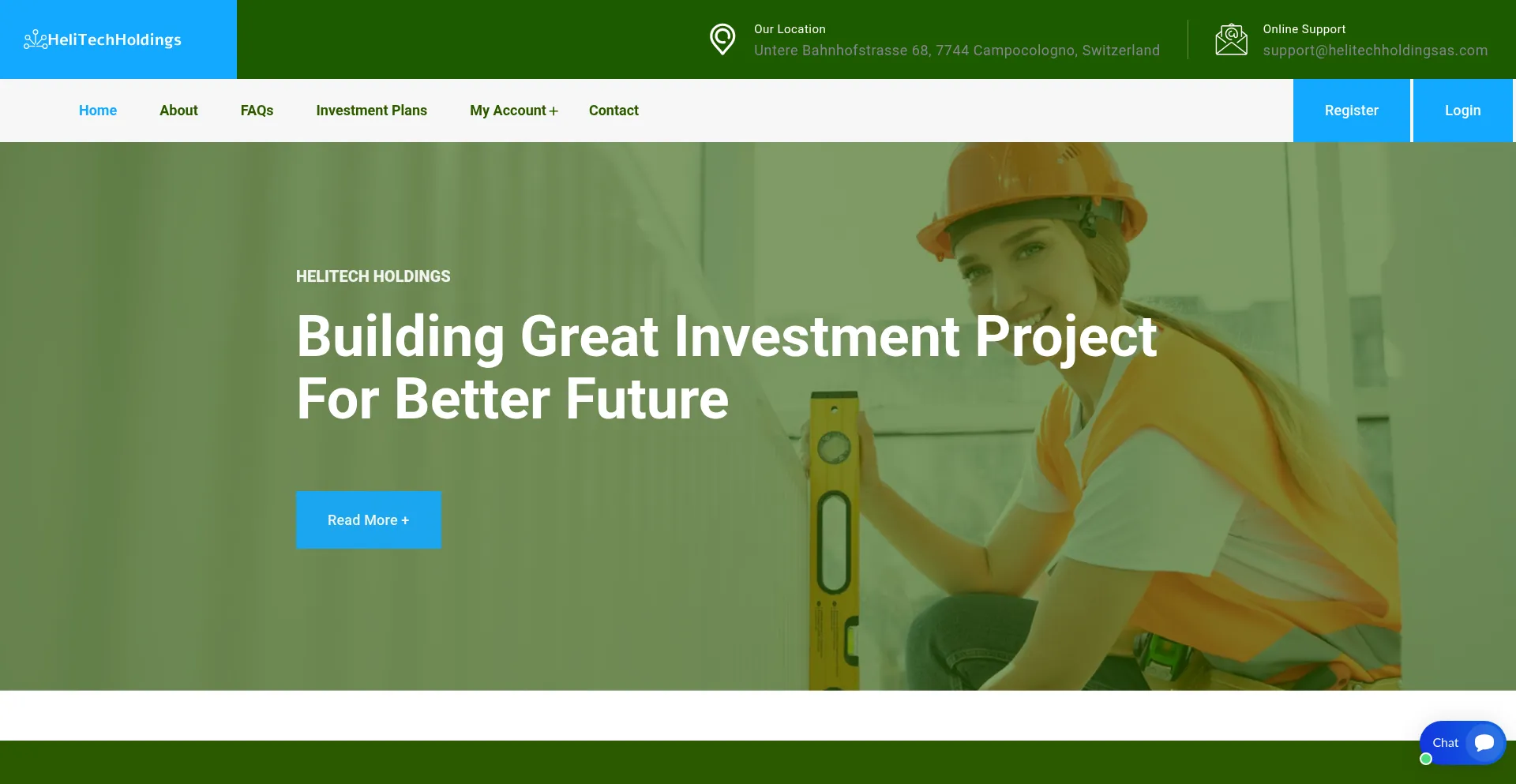 Website screenshot of Helitechholdingsas.com