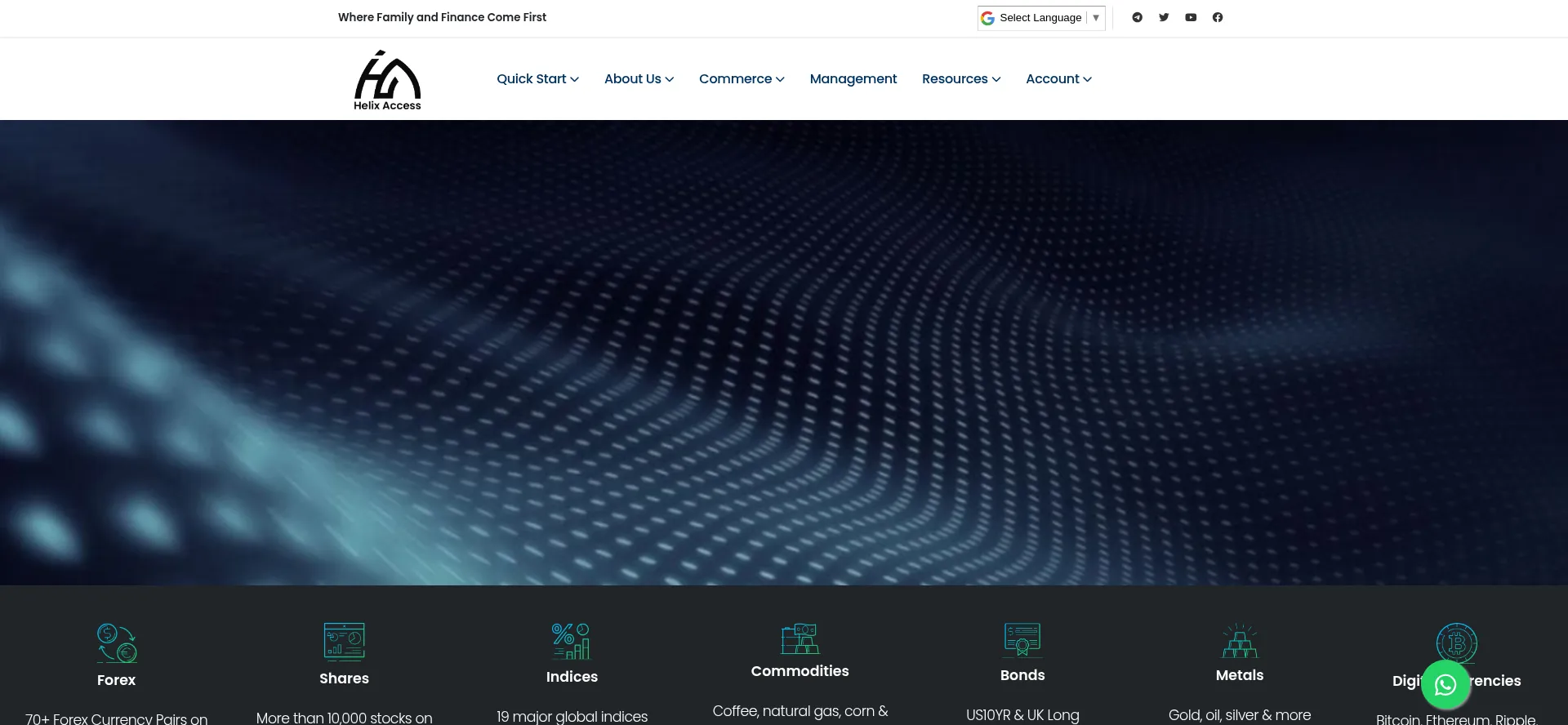 Website screenshot of Helixaccess.com