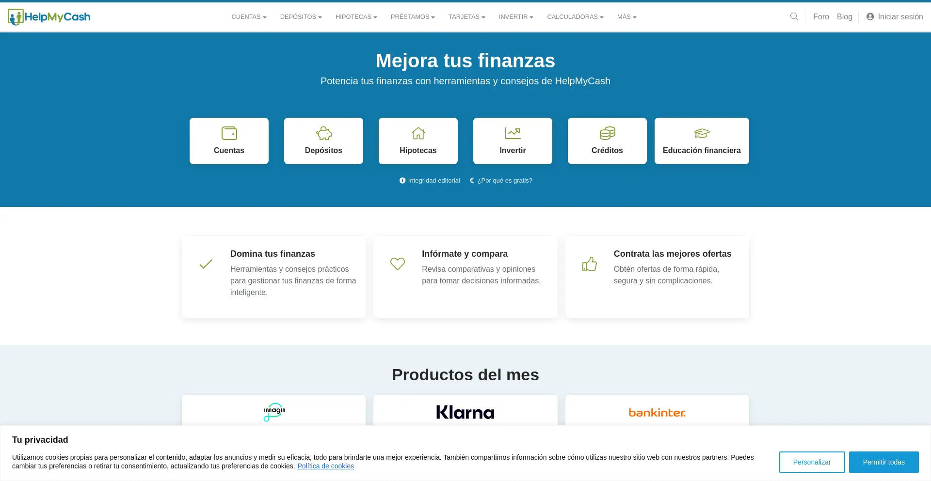 Website screenshot of Helpmycash.com