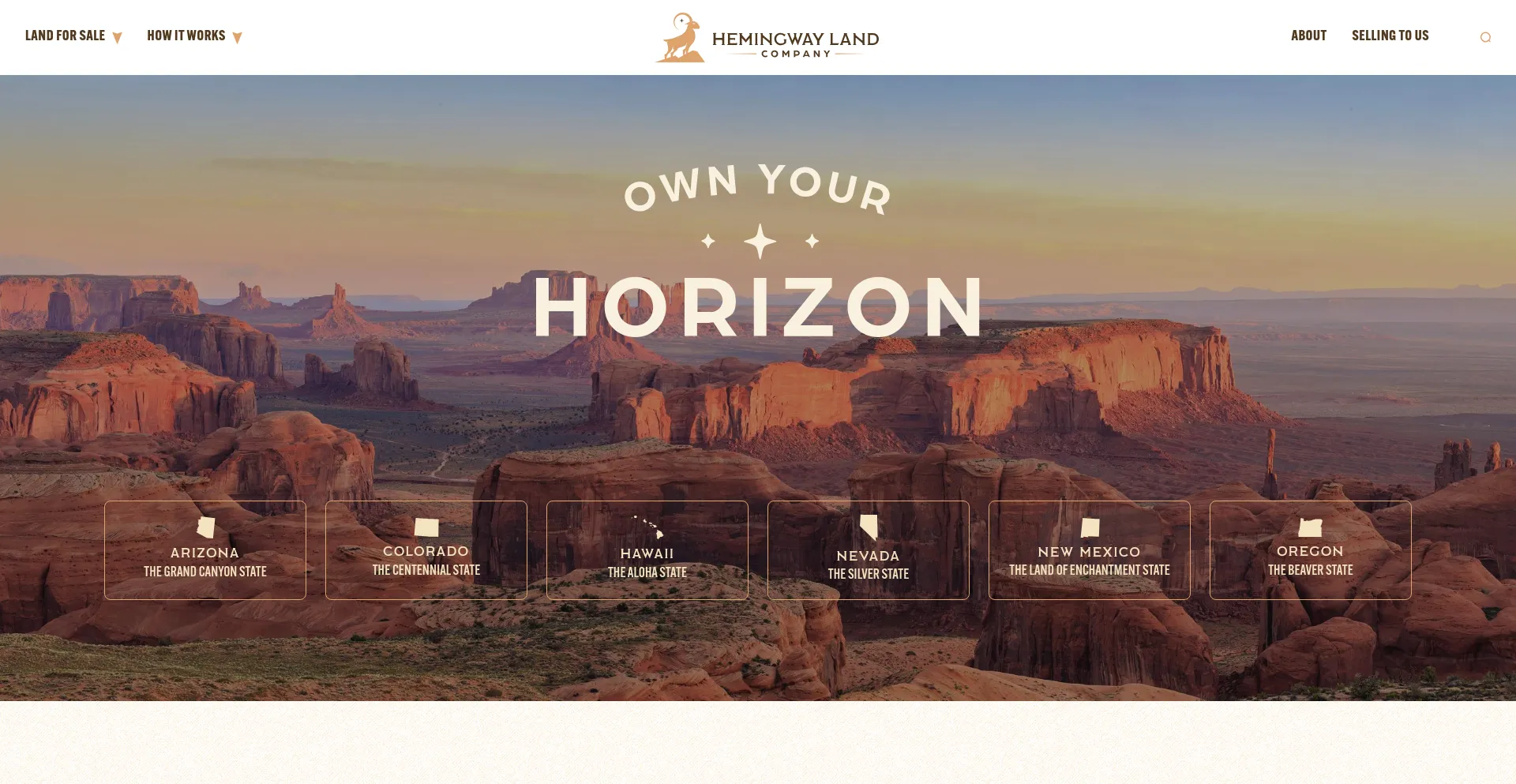 Website screenshot of Hemingwayland.com