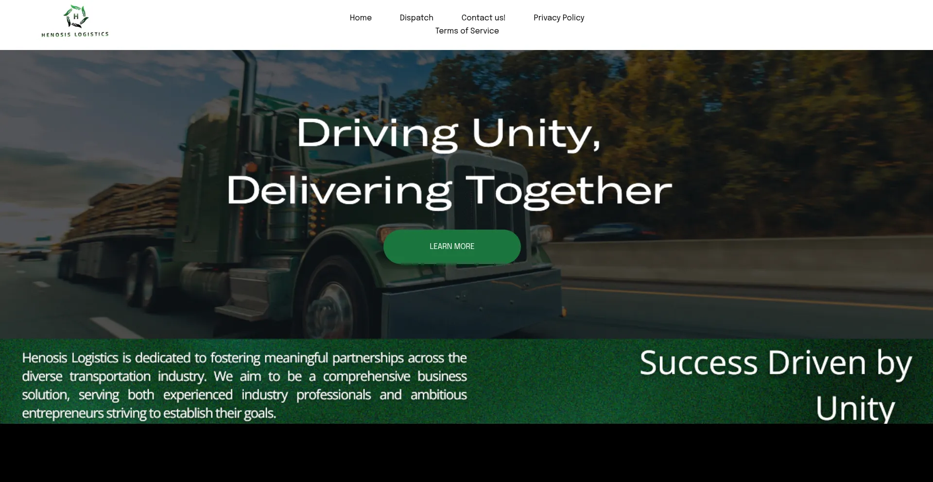 Website screenshot of Henosislogistics.com