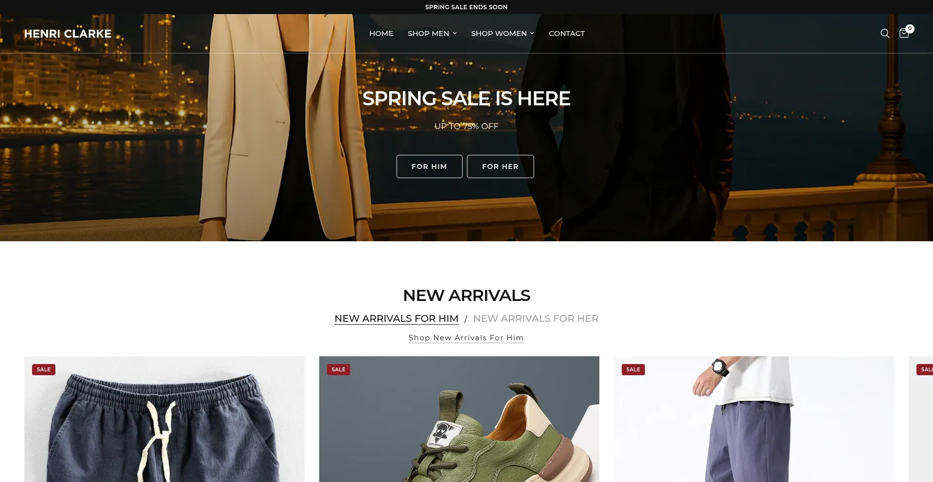 Website screenshot of Henriclarke.com