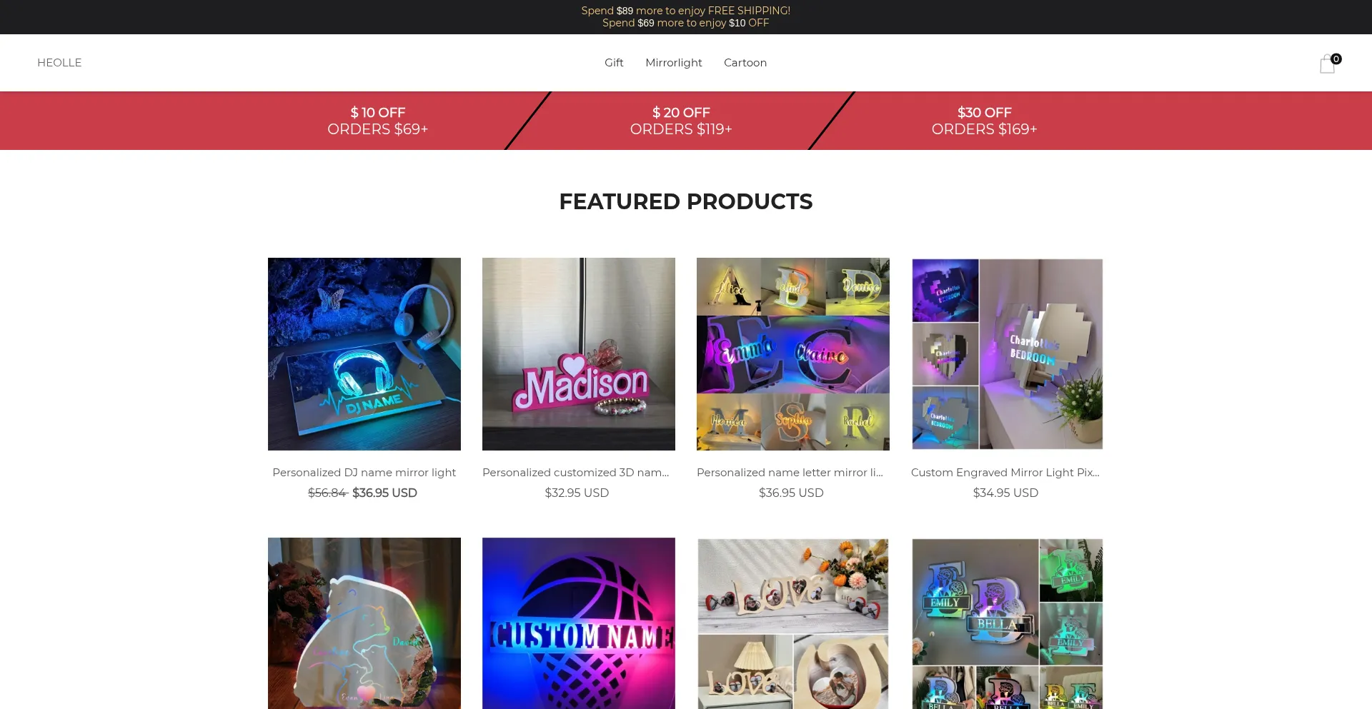 Website screenshot of Heolle.com
