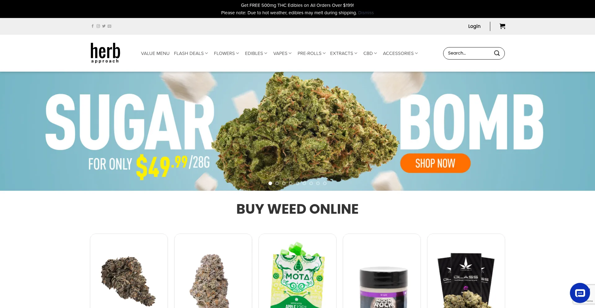 Website screenshot of Herbapproach.com
