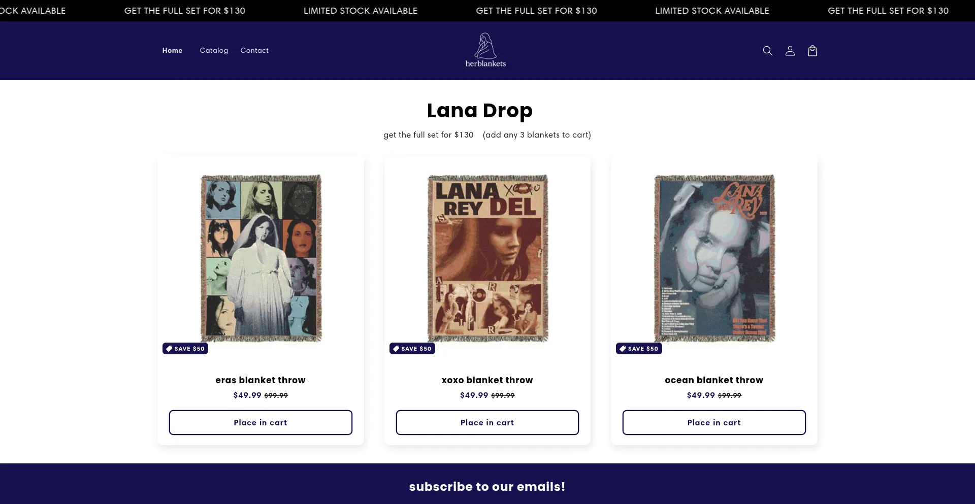 Website screenshot of Herblankets.com