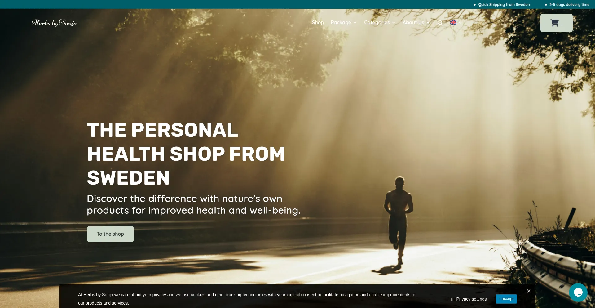 Website screenshot of Herbsbysonja.com