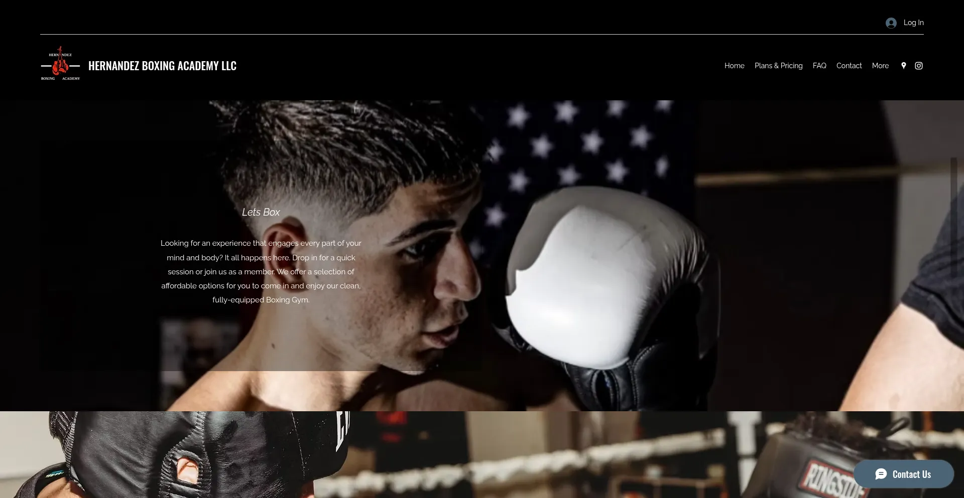 Website screenshot of Hernandezboxingacademy.co
