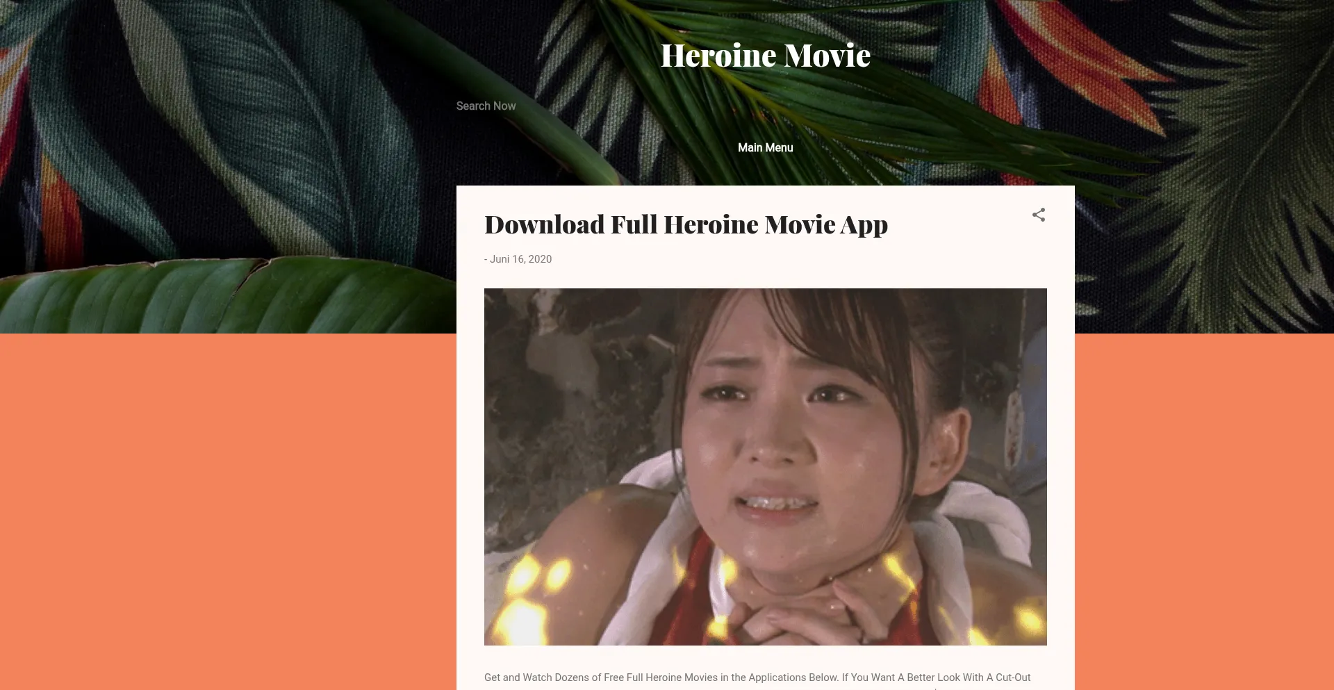 Website screenshot of Heroine-movie.blogspot.com
