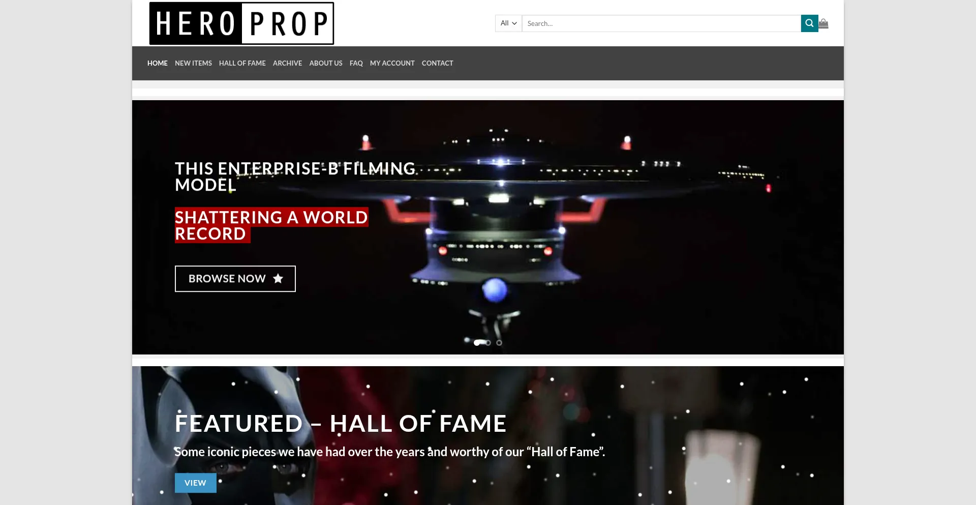 Website screenshot of Heroprop.com