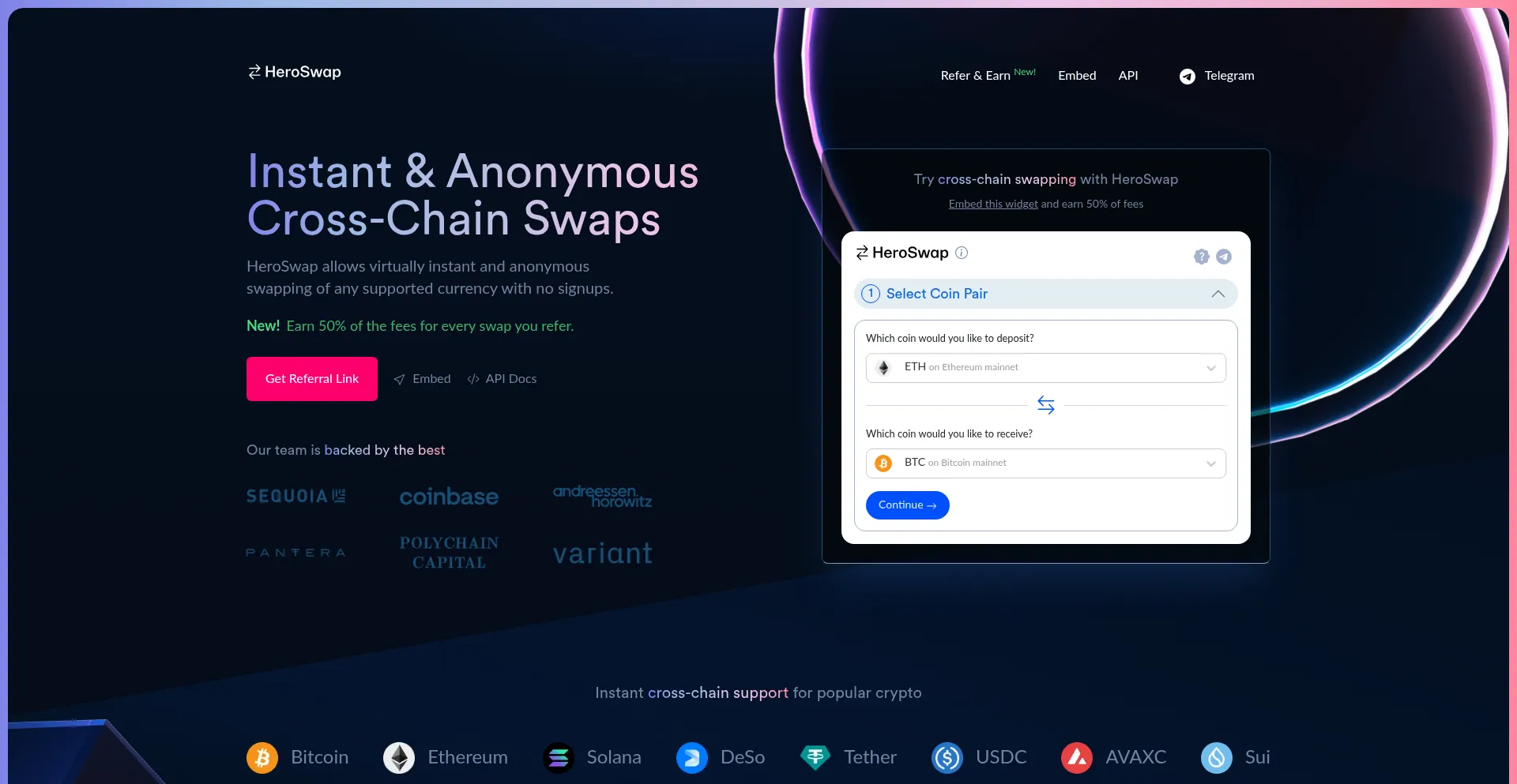 Heroswap.com Screenshot