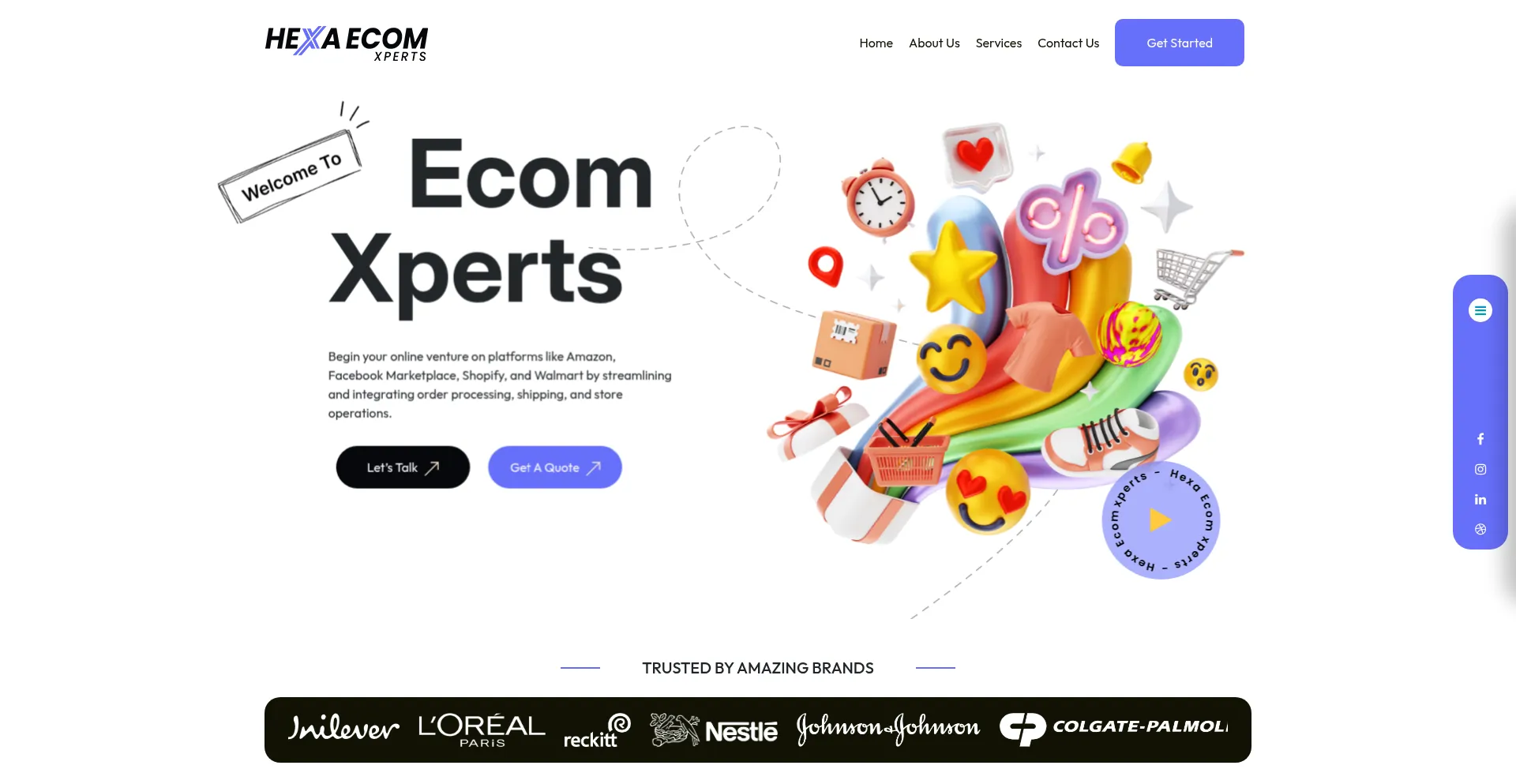 Website screenshot of Hexaecomxperts.com