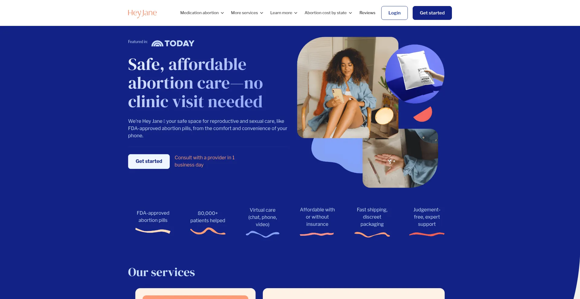 Website screenshot of Heyjane.com