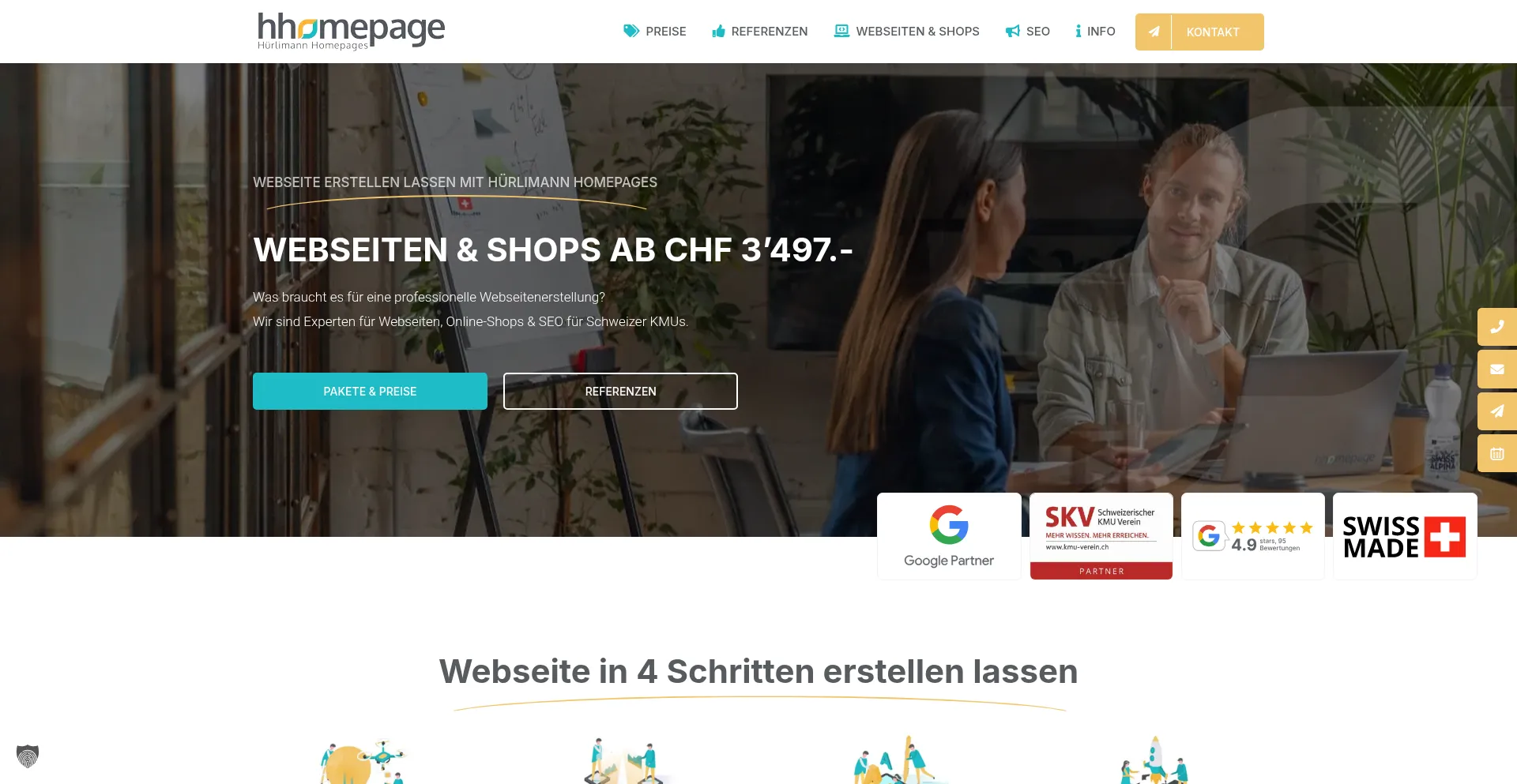 Website screenshot of Hhomepage.ch