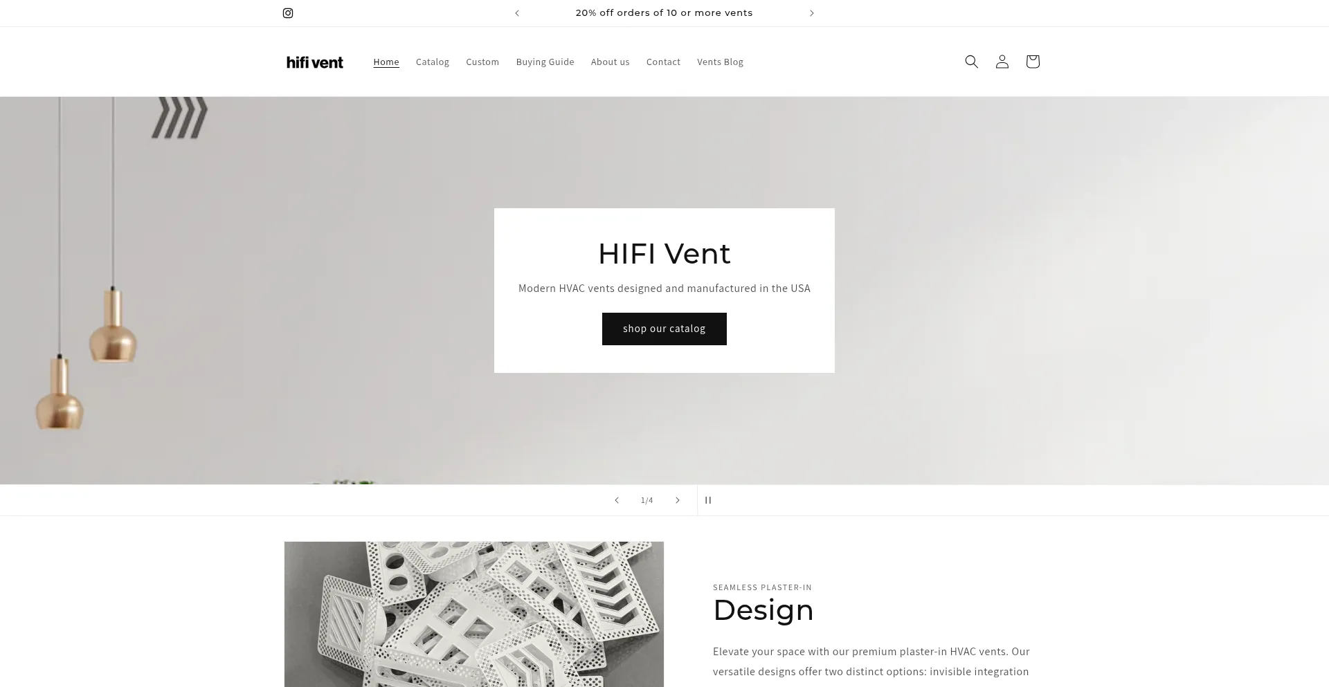 Website screenshot of Hifivent.com