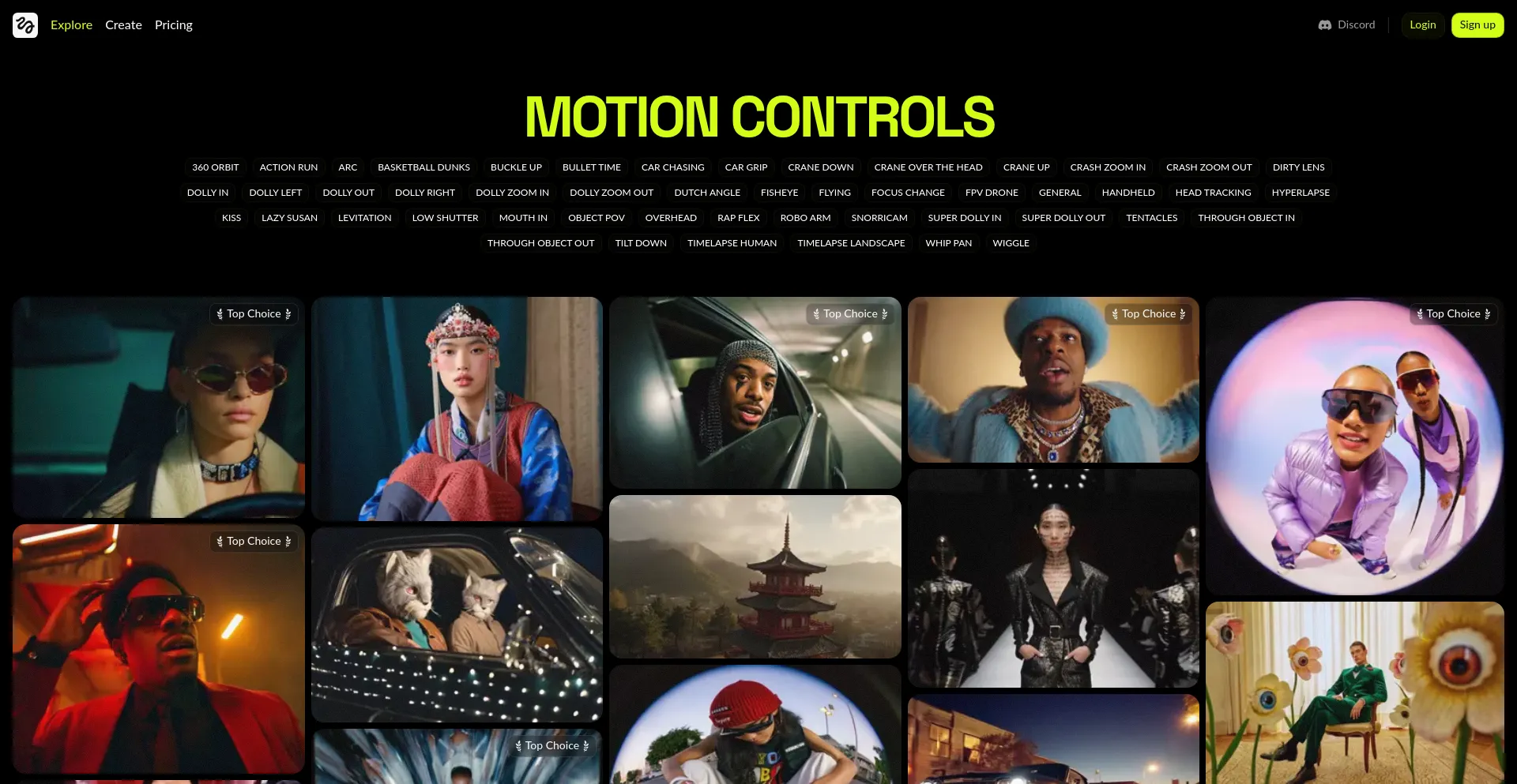 Website screenshot of Higgsfield.ai