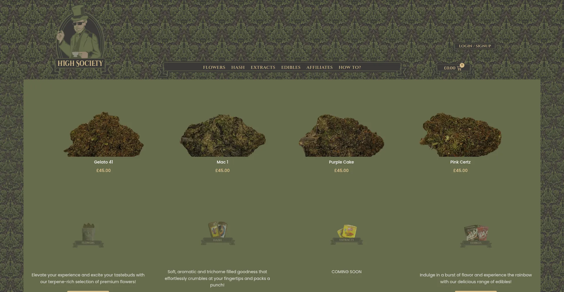 Website screenshot of High-society.io