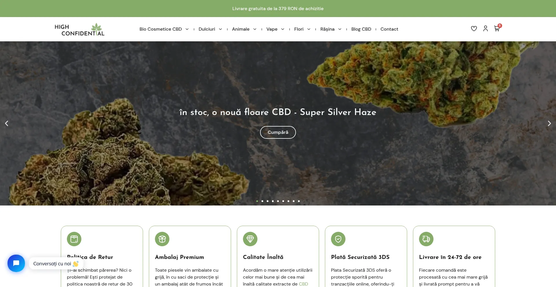 Website screenshot of Highconfidential.ro