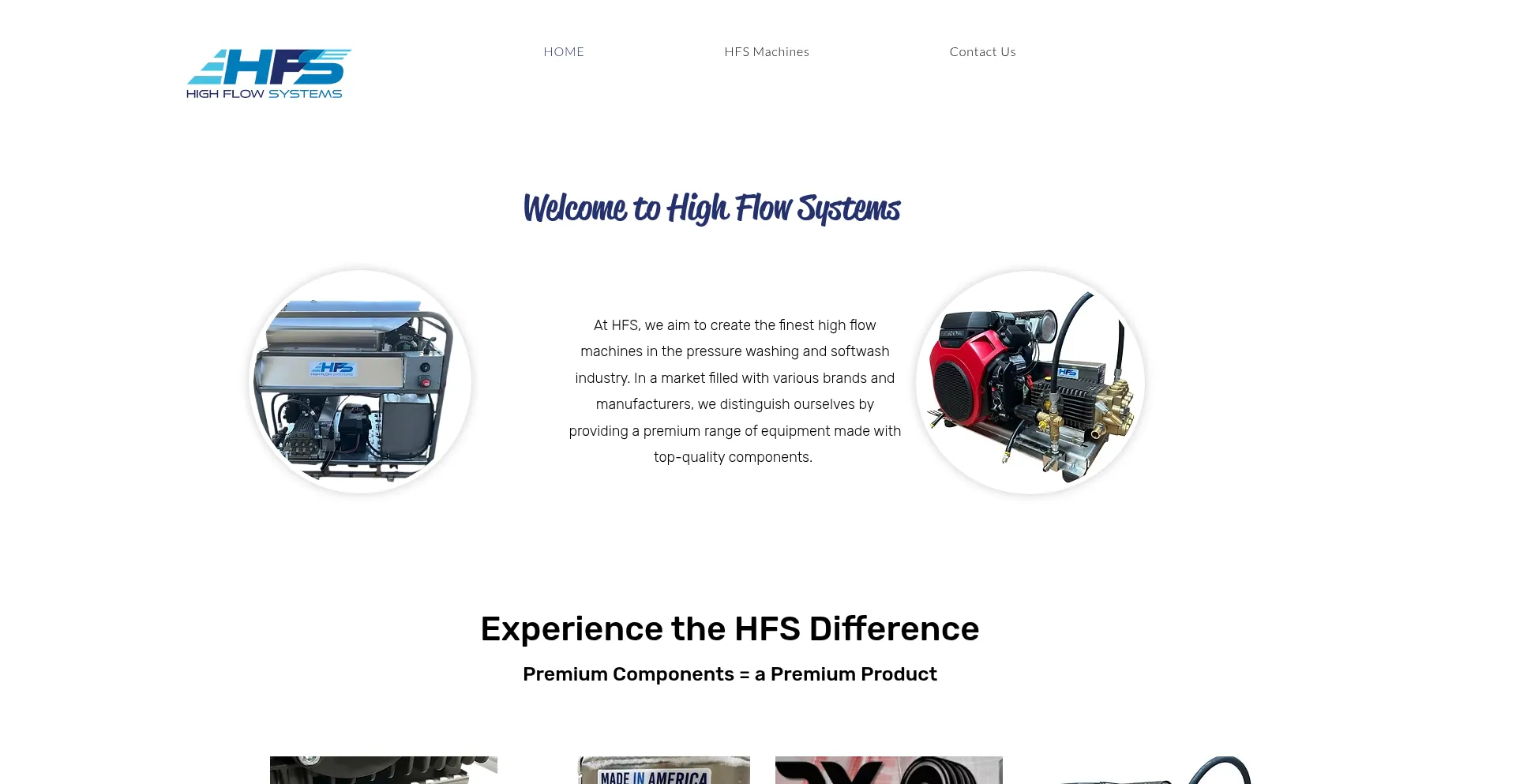Website screenshot of Highflowsystems.com
