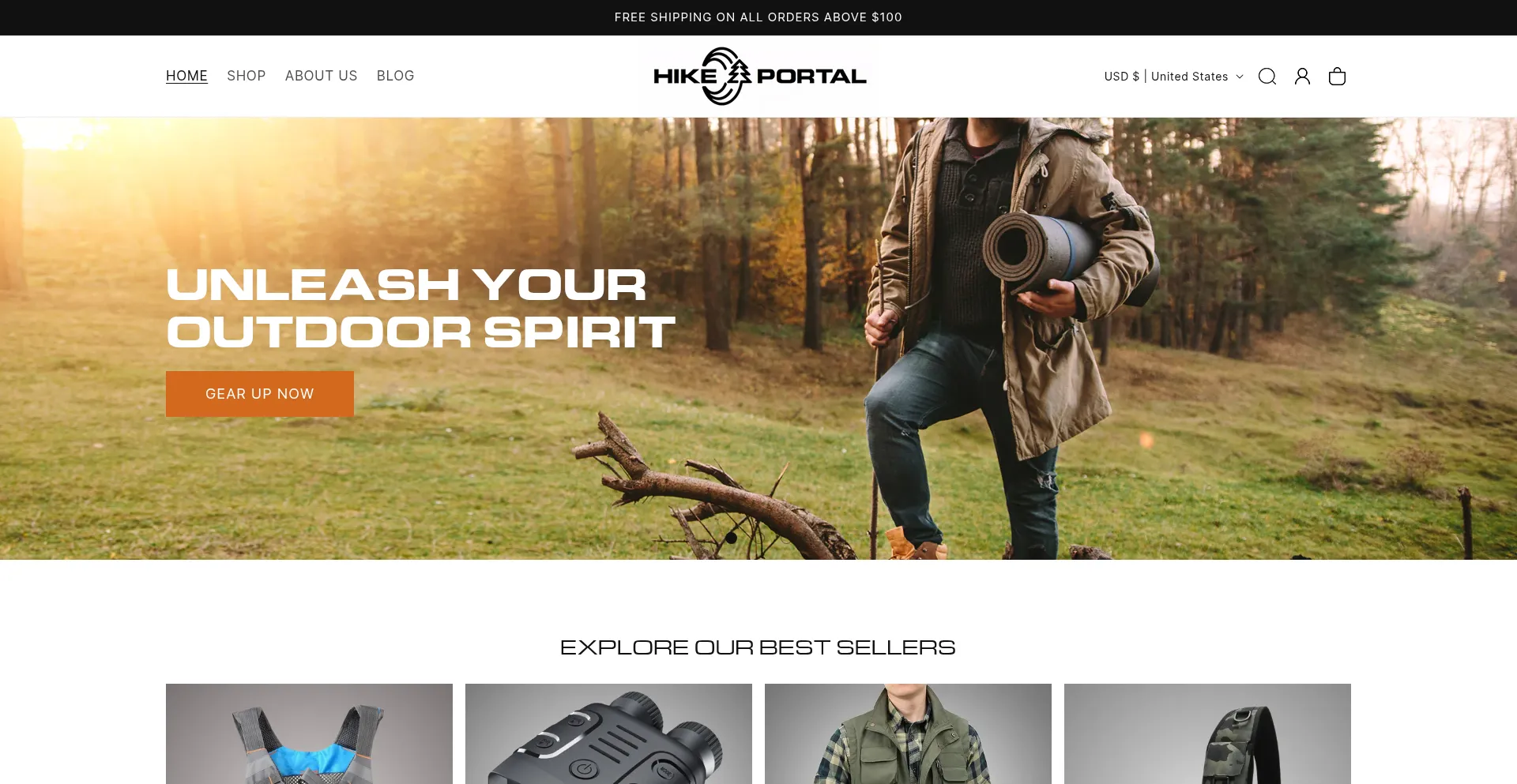 Website screenshot of Hikeportal.com