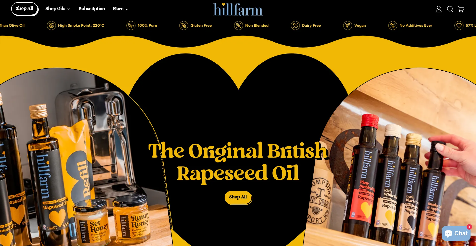 Website screenshot of Hillfarmoils.com