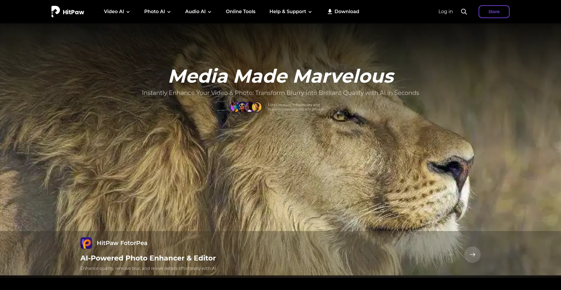 Website screenshot of Hitpaw.com