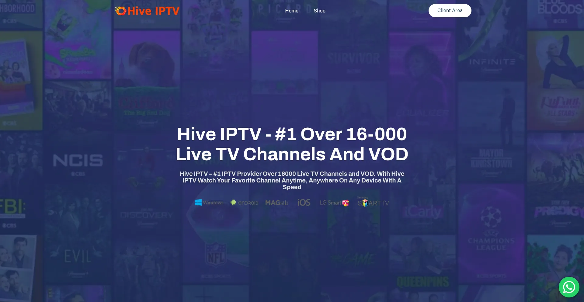 Website screenshot of Hiveiptv.net