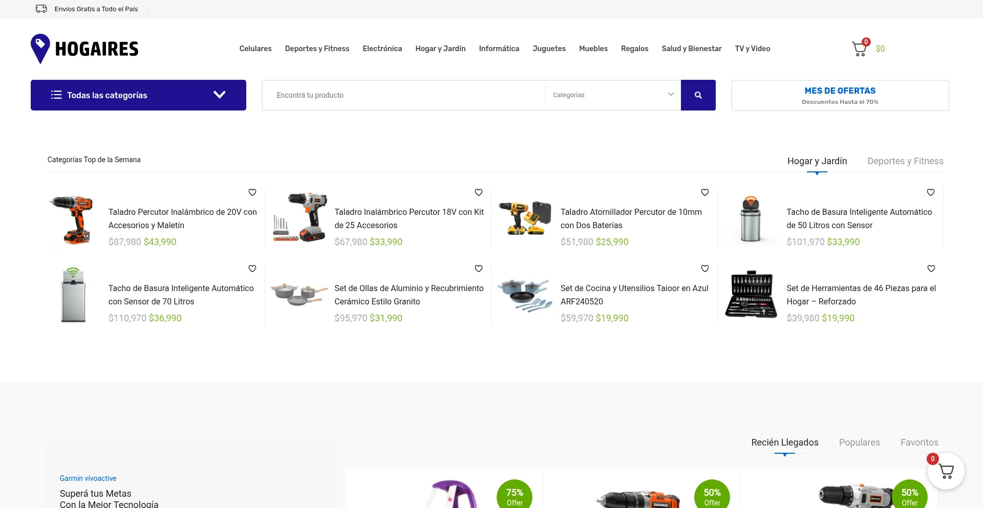 Website screenshot of Hogaires.com