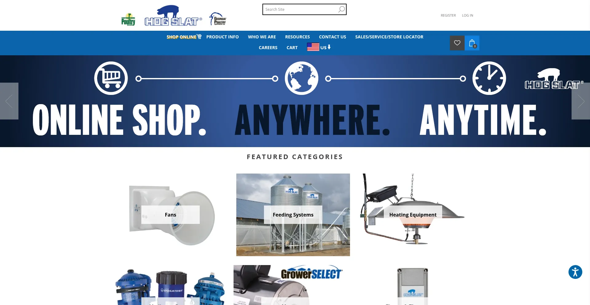 Website screenshot of Hogslat.com