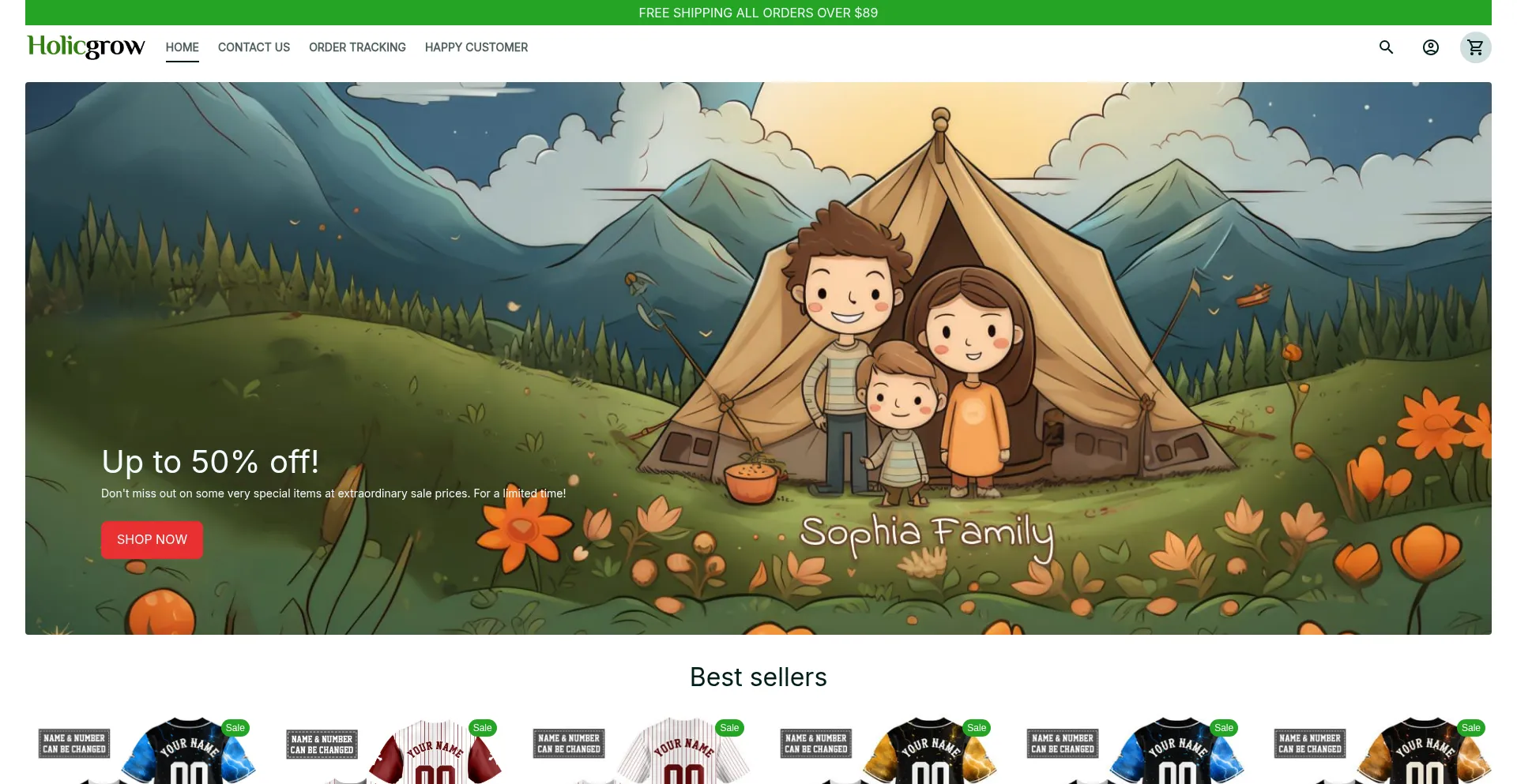 Website screenshot of Holicgrow.com