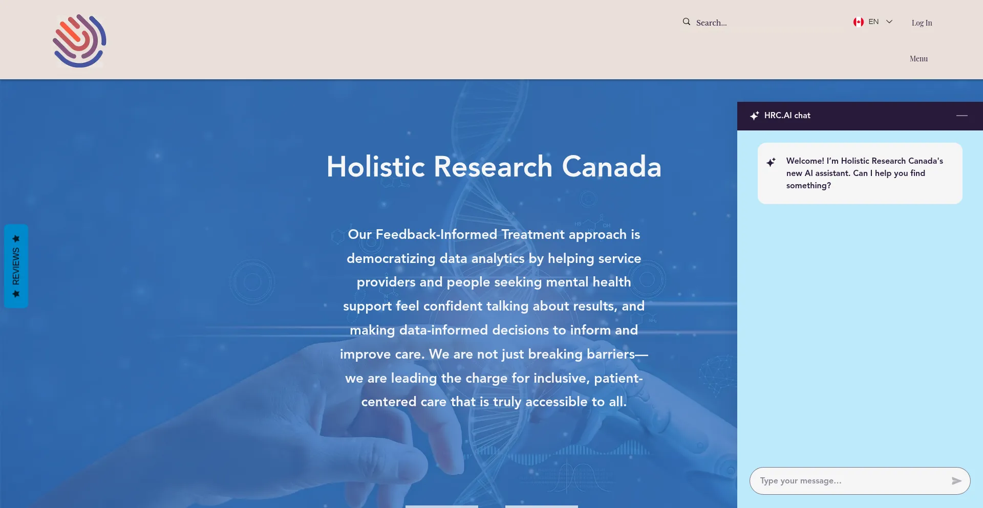 Website screenshot of Holisticresearchcanada.info