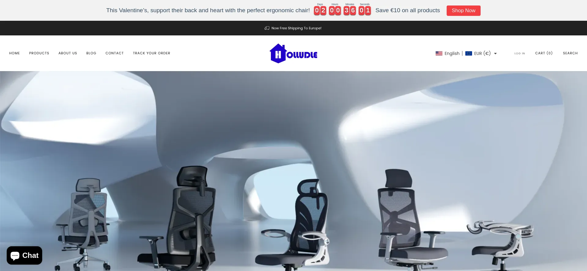 Website screenshot of Holludleoffice.com