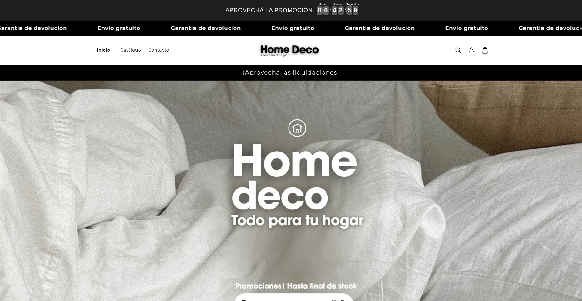 Website screenshot of Homdedeco.store