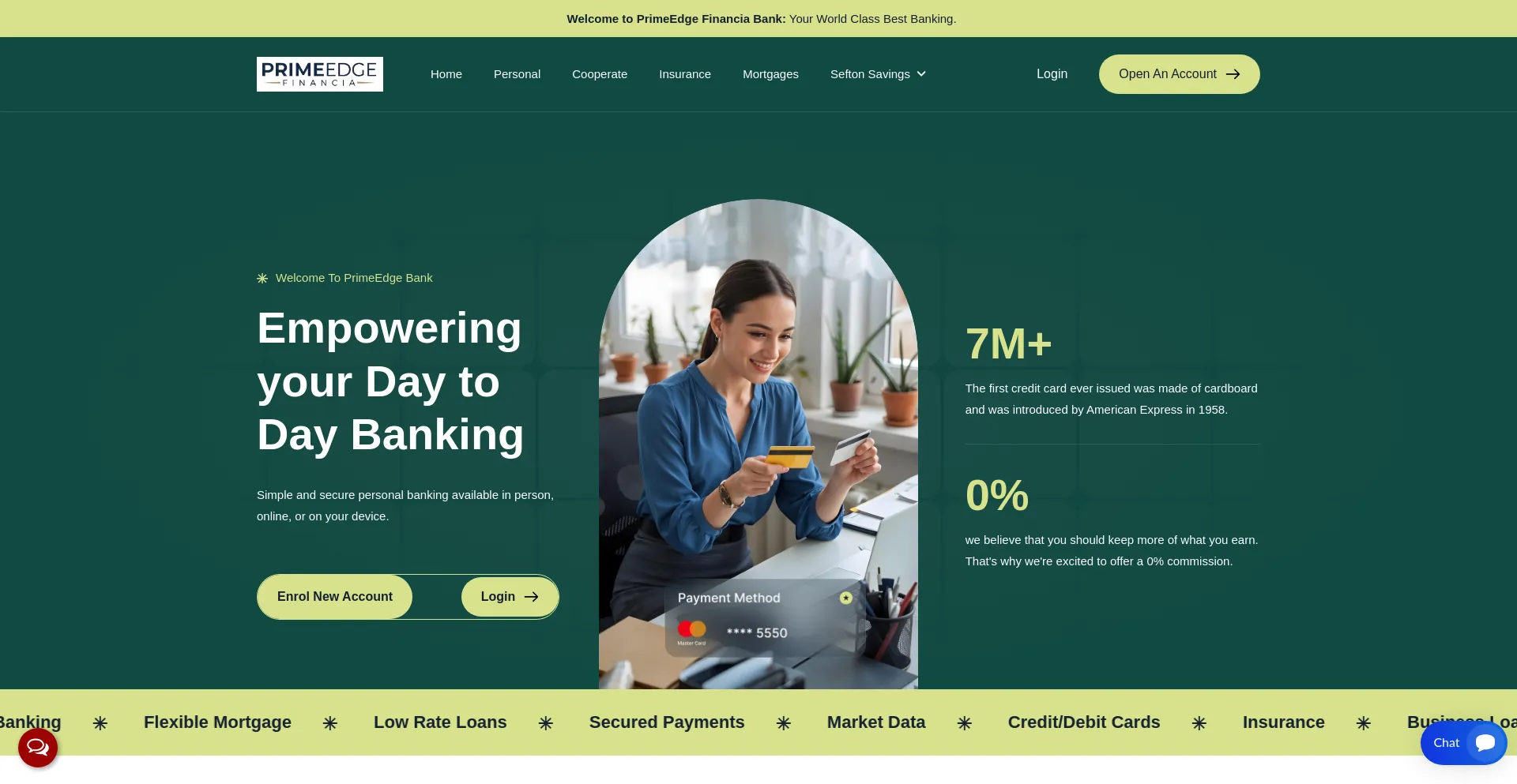 Website screenshot of Home.primeedgetrust.com