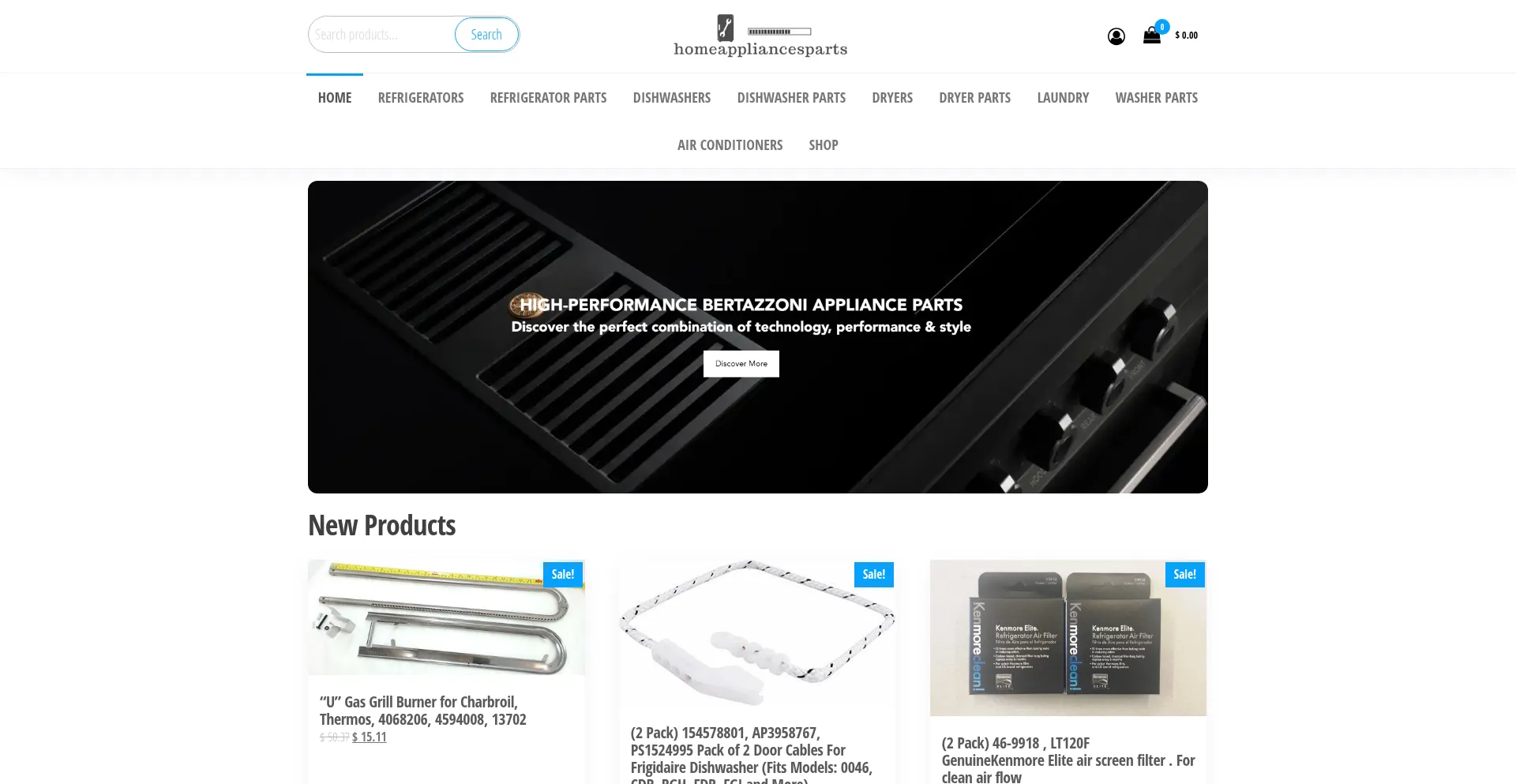 Homeappliancesparts.com Screenshot