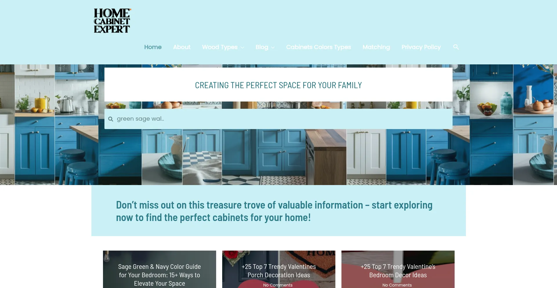 Website screenshot of Homecabinetexpert.com