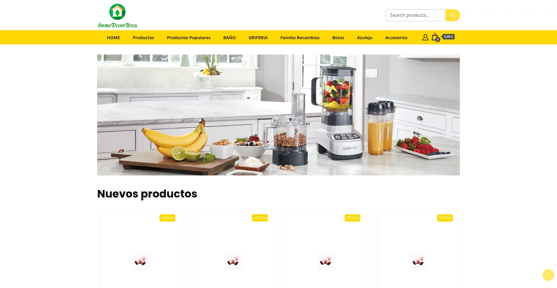 Website screenshot of Homedecorarea.com