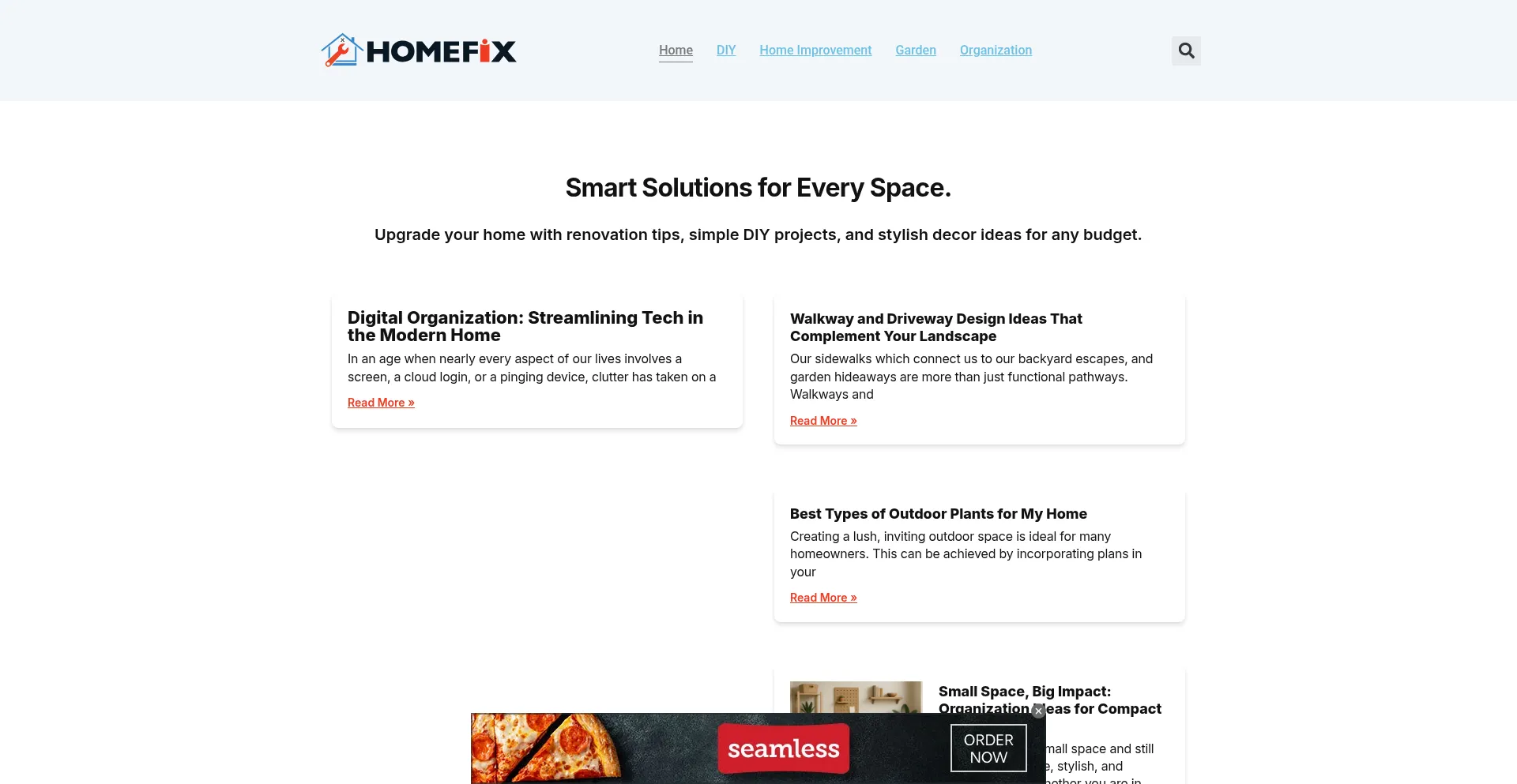 Website screenshot of Homefixdaily.com