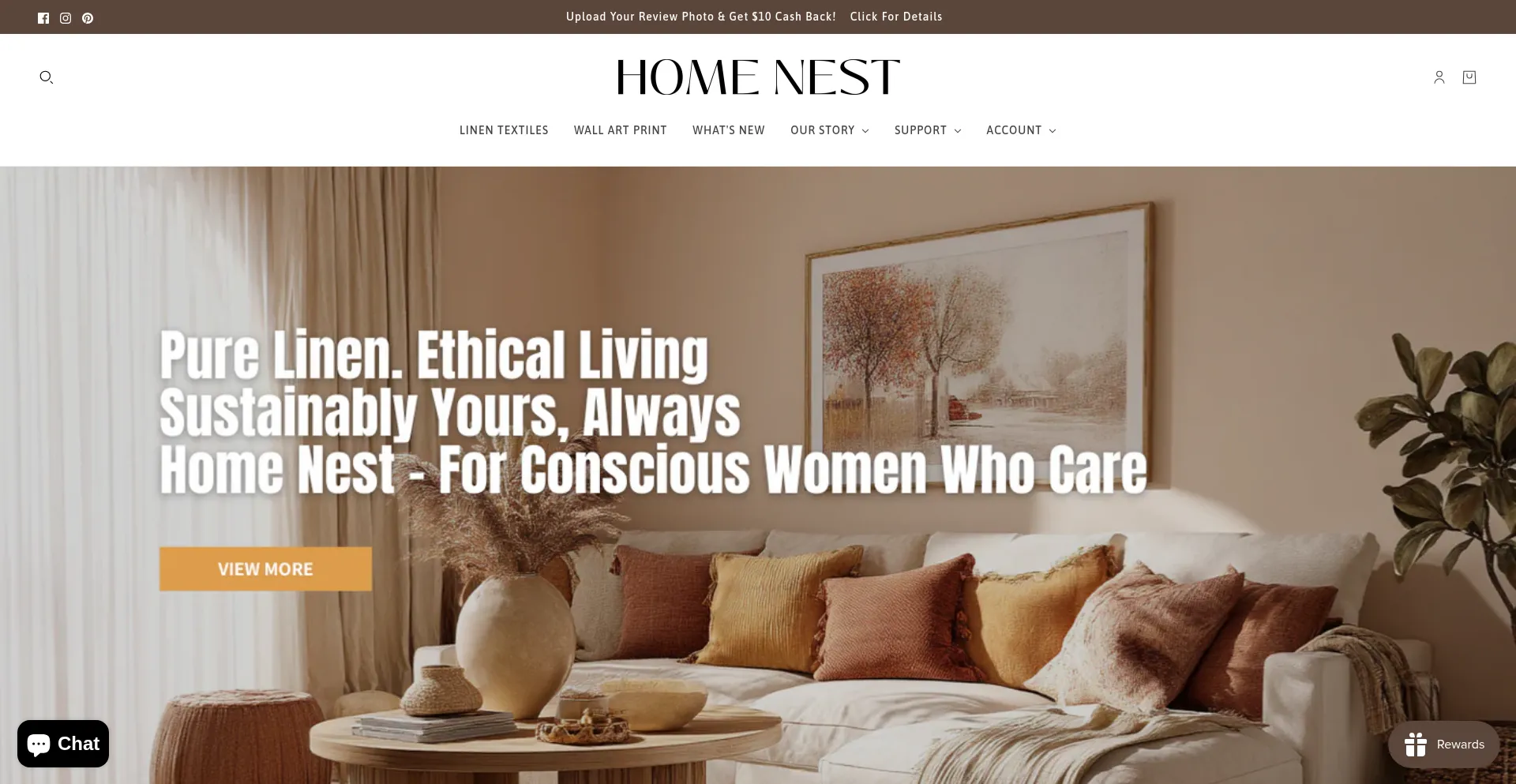 Website screenshot of Homenestart.com