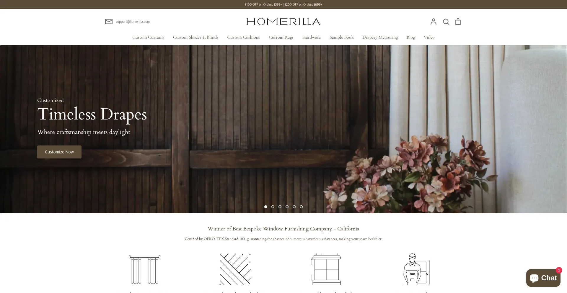 Website screenshot of Homerilla.com