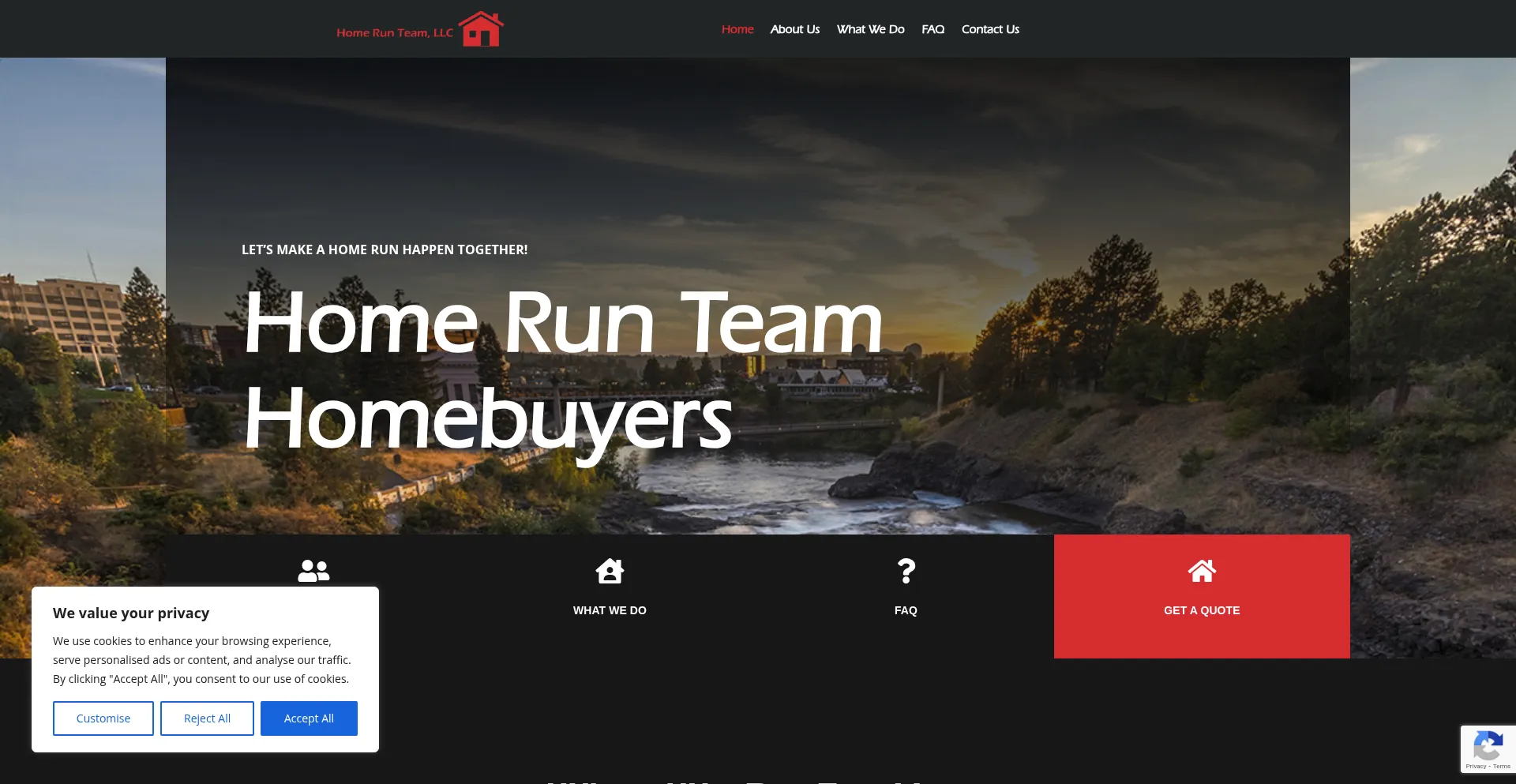 Website screenshot of Homerunteamspokane.com