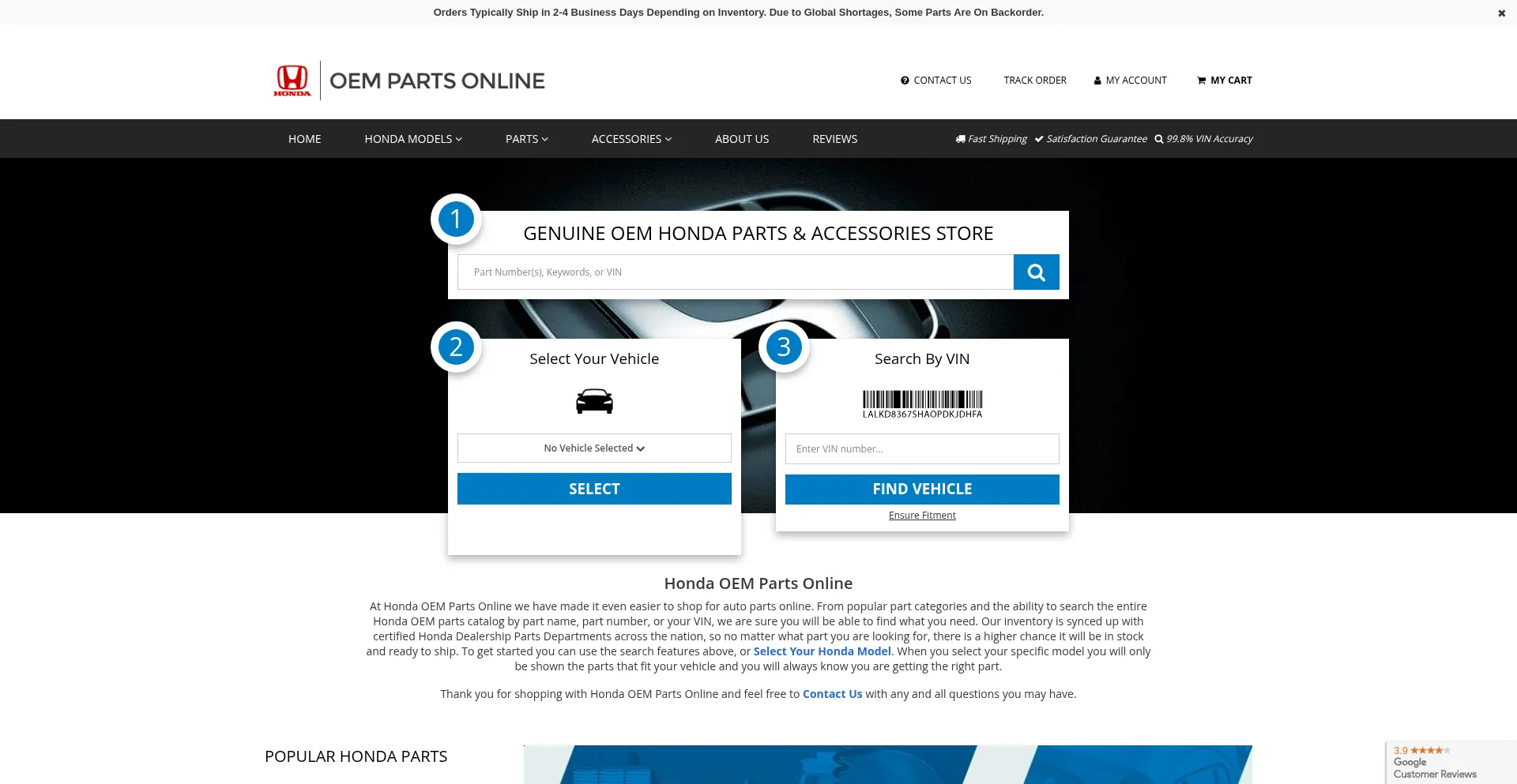 ¿És Seguro y Confiable Honda.oempartsonline.com?