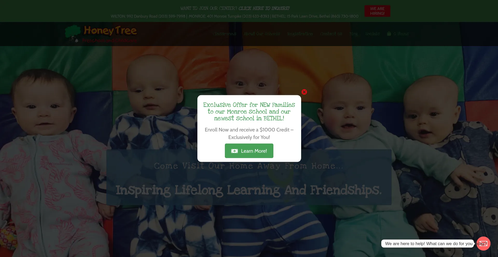 Website screenshot of Honeytreepreschool.com