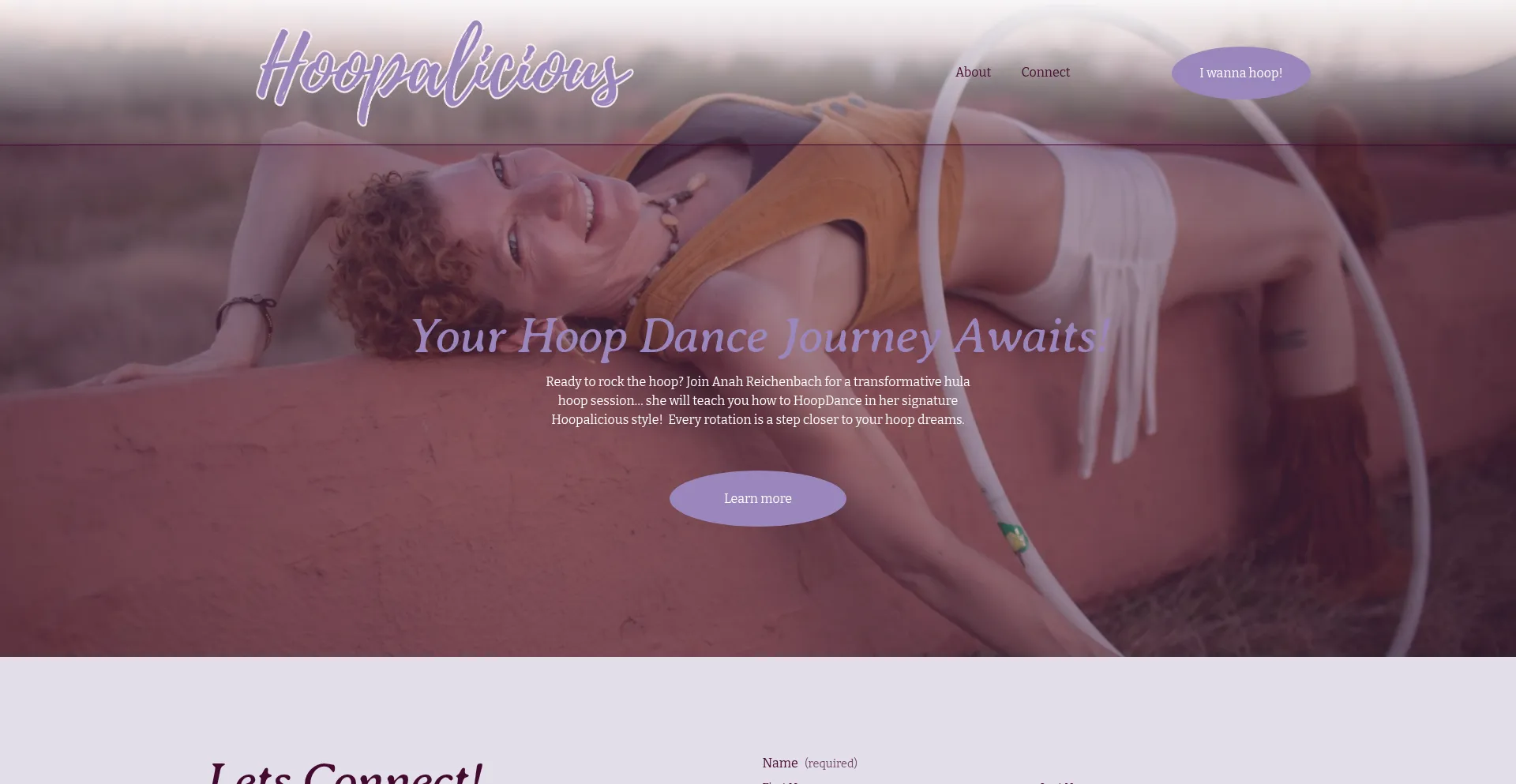 Website screenshot of Hoopalicious.com