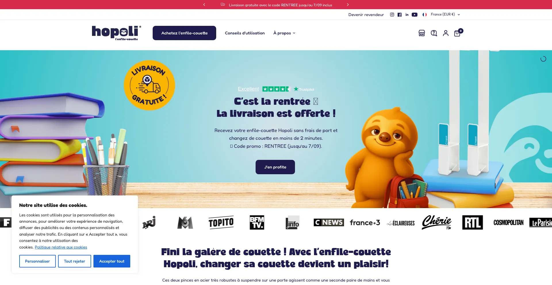 Website screenshot of Hopoli.com