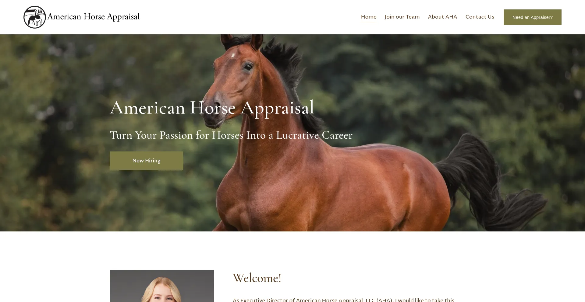 Website screenshot of Horse-appraisal.com