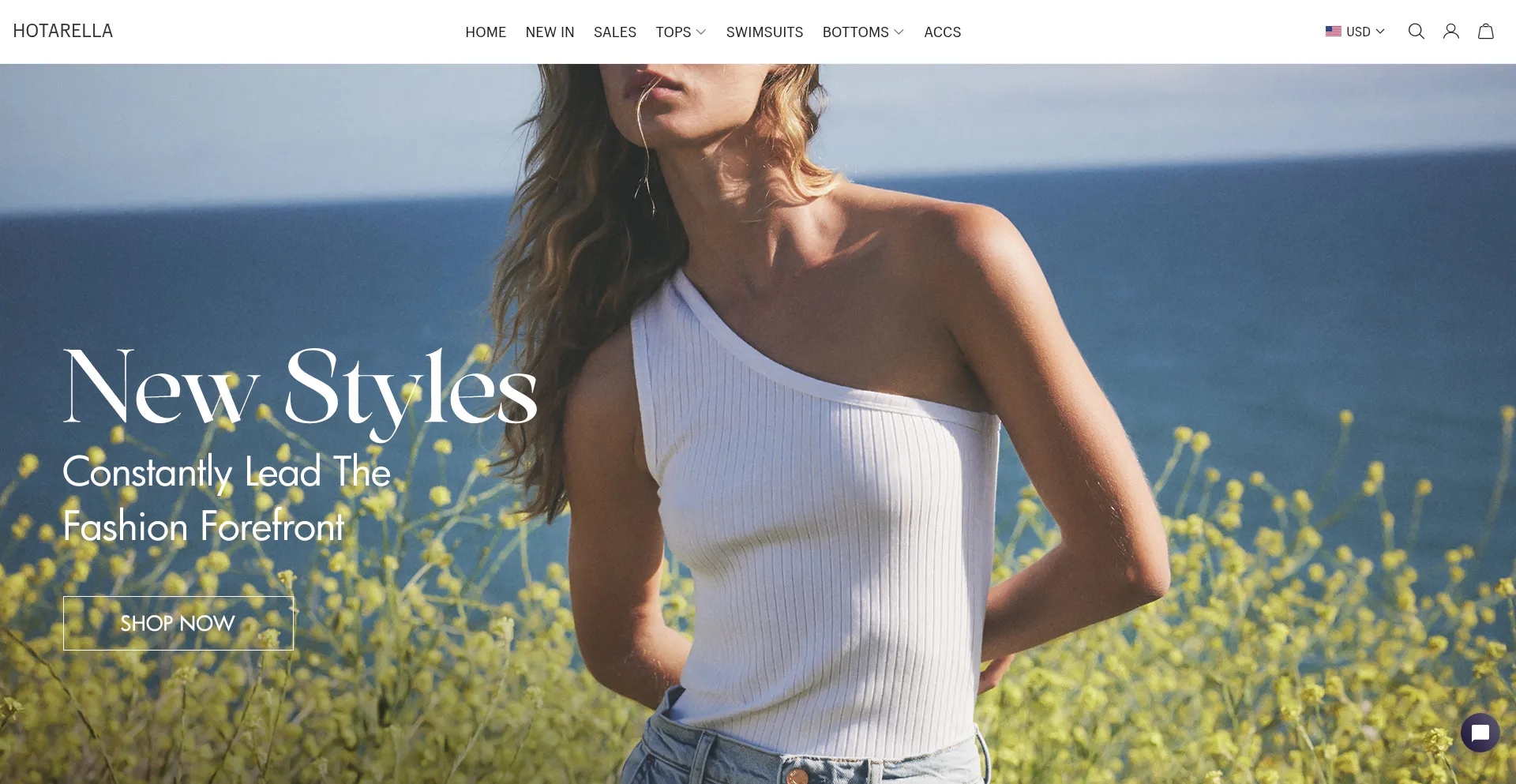Website screenshot of Hotarella.com